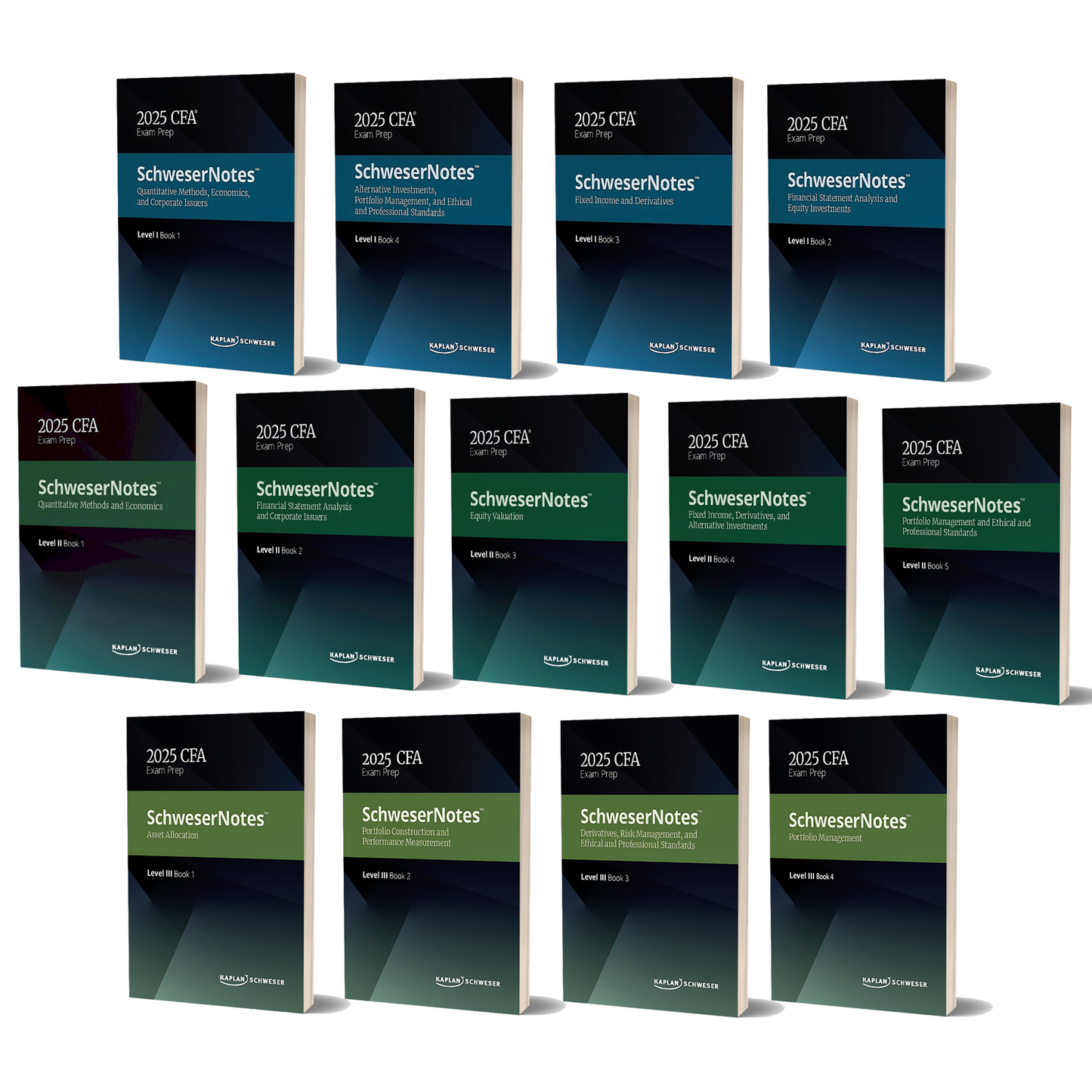 2025 CFA Level 1-3 Exam Prep | Kaplan Schweser Notes Study Guide | Full set of printed versions