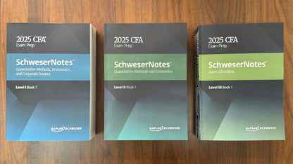 2025 CFA Level 1-3 Exam Prep | Kaplan Schweser Notes Study Guide | Full set of printed versions